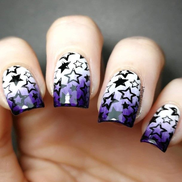 Terrific Design Ideas For Womens White And Purple Nail