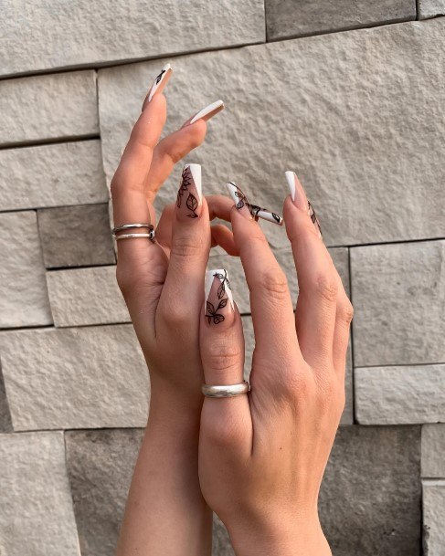 Terrific Design Ideas For Womens White French Nail