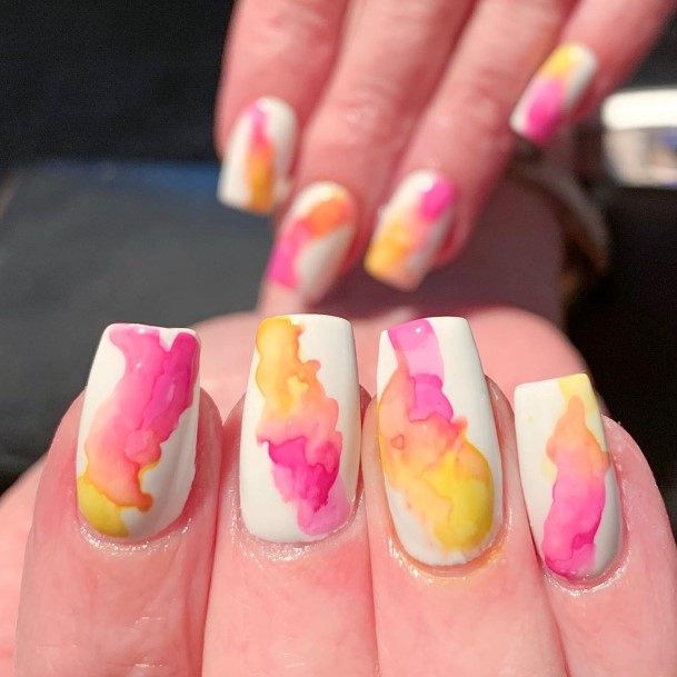 Terrific Design Ideas For Womens Yellow And Pink Nail