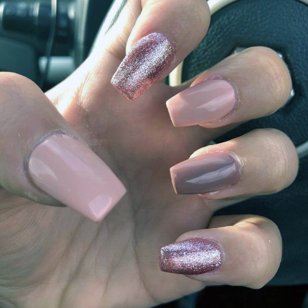 Textured Blush Pink Nails For Women