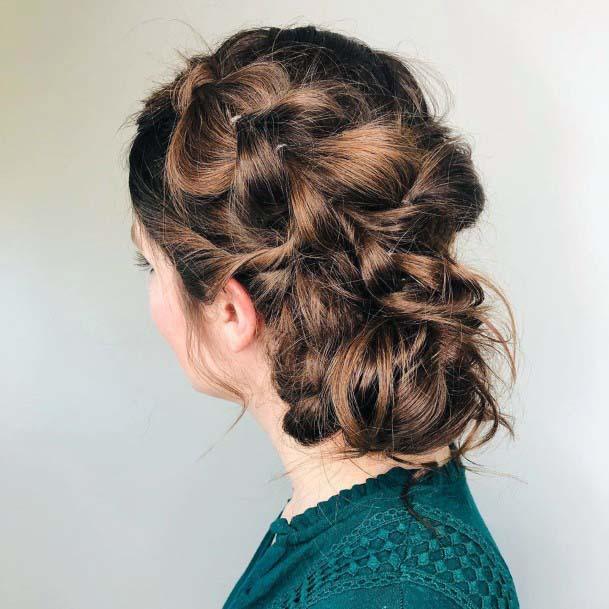 Textured Braided Updo For Women With Low Bun Pretty Hairstyle