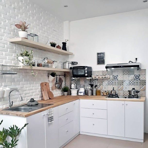 Textured Tile Small Kitchen Ideas