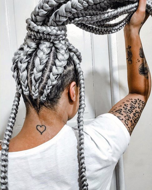 The Grey Braided Tough But Loving Long Hair Design Look