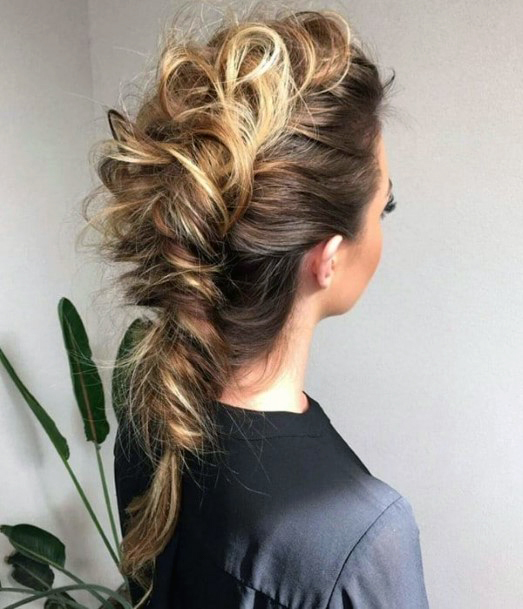 The Pulled Back Layered And Looped Mohawk For Working Women