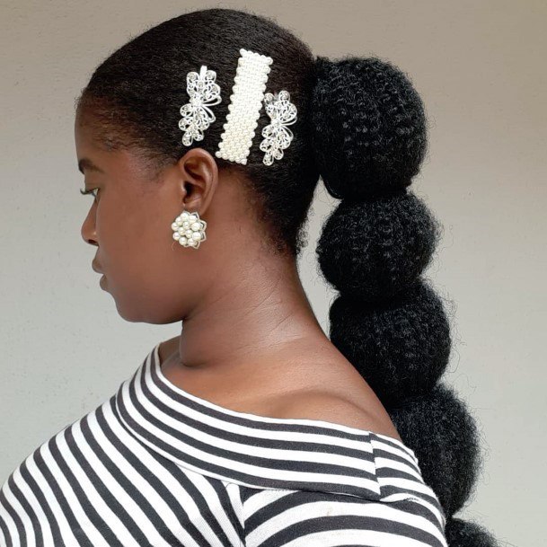 Thick Bunched Up Pony Updo Hairstyles For Black Women