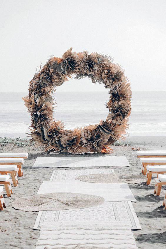 Thick Circular Wedding Arch Flowers