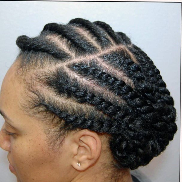 Thick Cornrows Bun Natural Hairstyles For Black Women