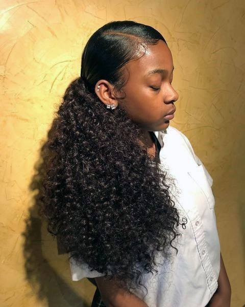 Thick Curly Ponytail Hairstyles For Black Women