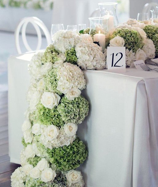 Thick Ropes Of Hydrangea Flowers Wedding