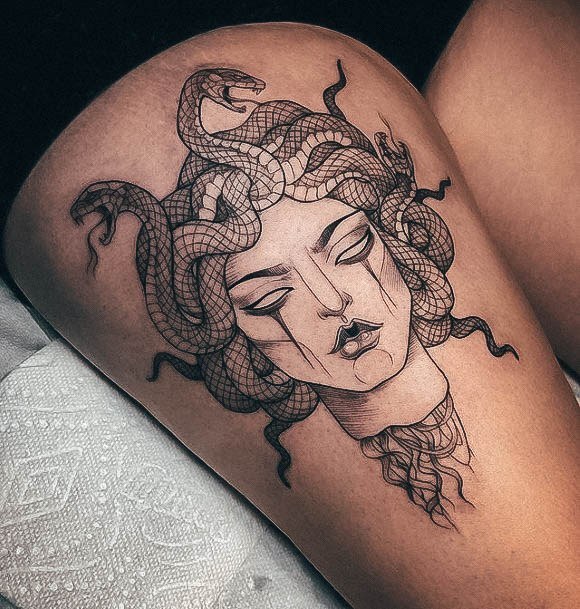 Thigh Beauteous Girls Medusa Tattoos