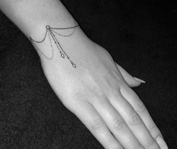 Thin Chained Tattoo Womens Wrist