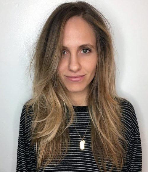 Thin Fine Hair On Female With Long Face Light Brown