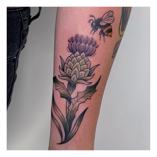 Thistle Tattoo For Ladies