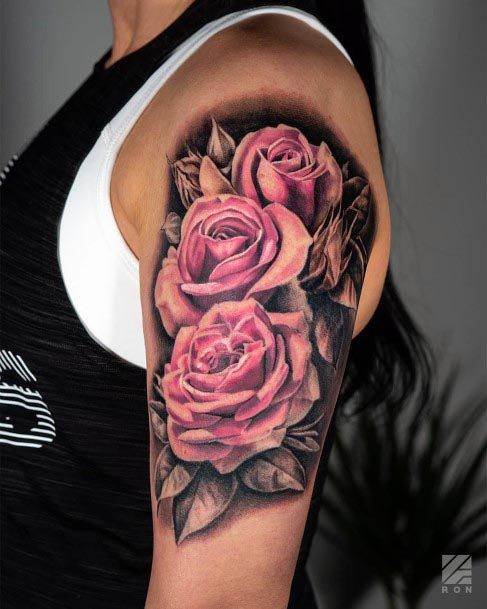 Three Roses Tattoo Womens Arms