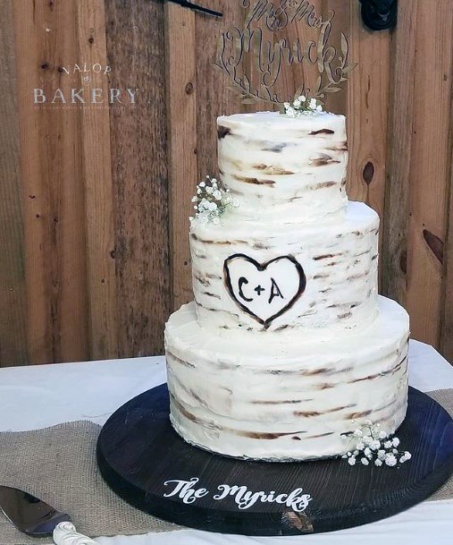 Three Tiered White Cream Red Velvet Wedding Cake