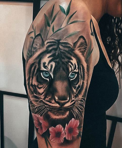 Tiger Female Animal Tattoo Designs