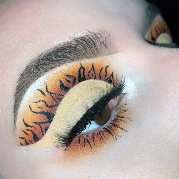 Tiger Skin Brow Art Orange And Brown Eyeshadow Women