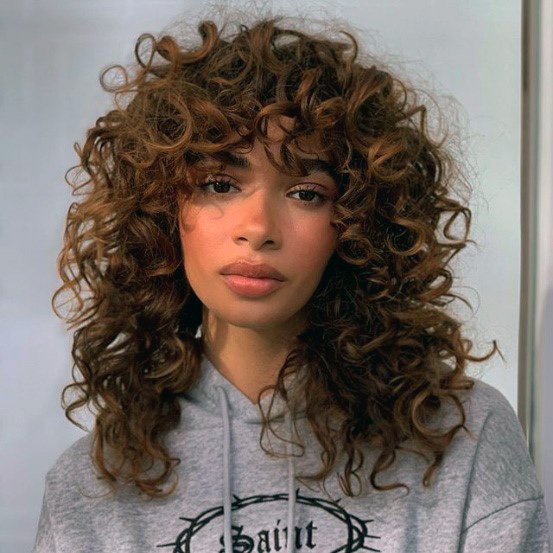 Tight Curls In Thick Medium Brown Hair Full Hairstyle