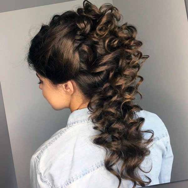 Tight Spiraled Brown Hairstyle Women