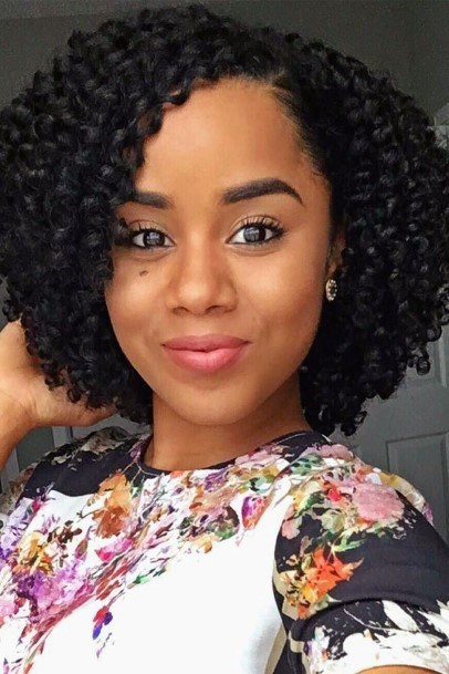 Tightened Curls Bob Crochet Hairstyles For Black Women