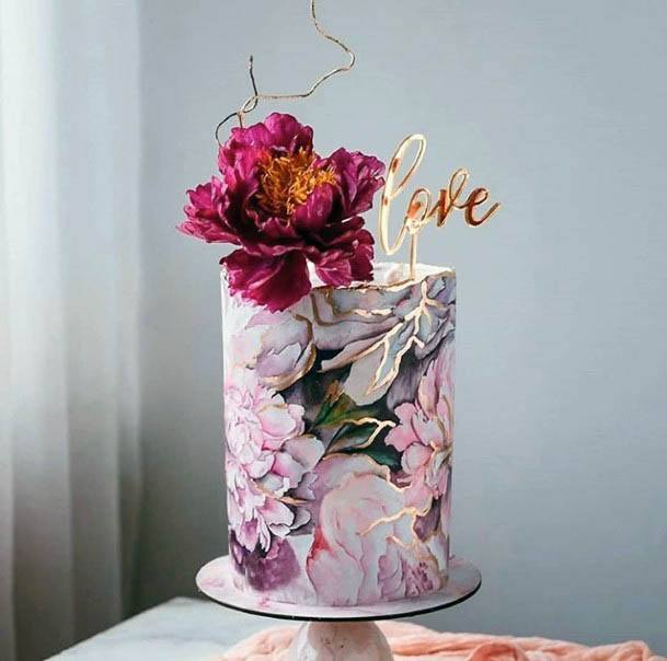 Tiled Wedding Cake Flowers