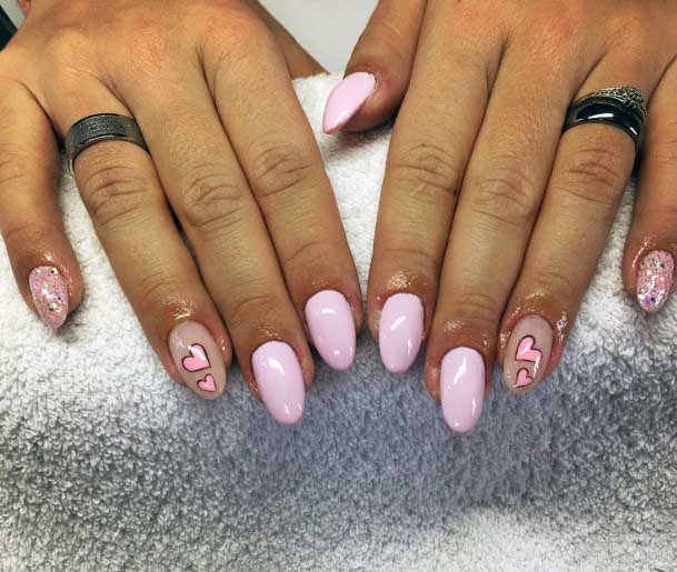 Tinted Pink Colored Nail Design