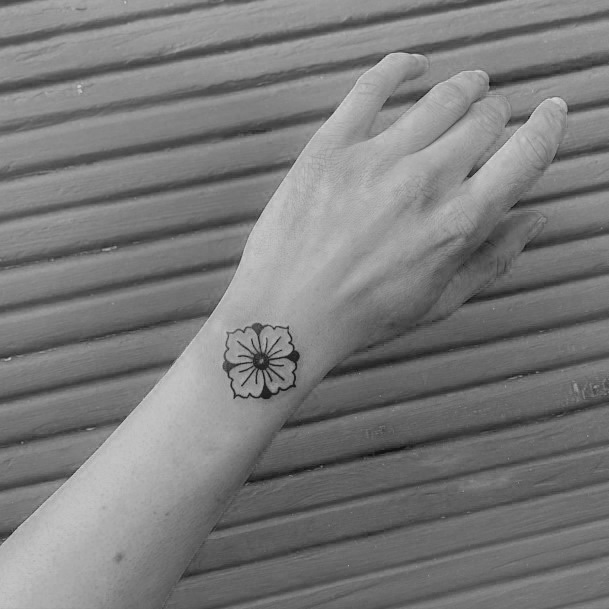 Tiny Cute Black Tattoo Womens Wrists