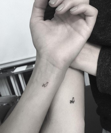 Tiny Dove Best Friends Tattoo Women Wrists