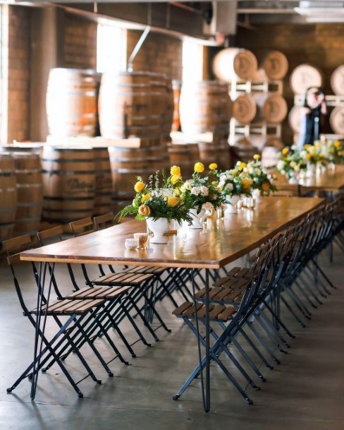 Tiny Vases With Yellow Flowers Wedding Dining Decor