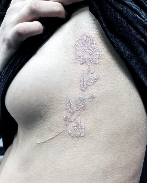 Torso Women White Ink Tattoo