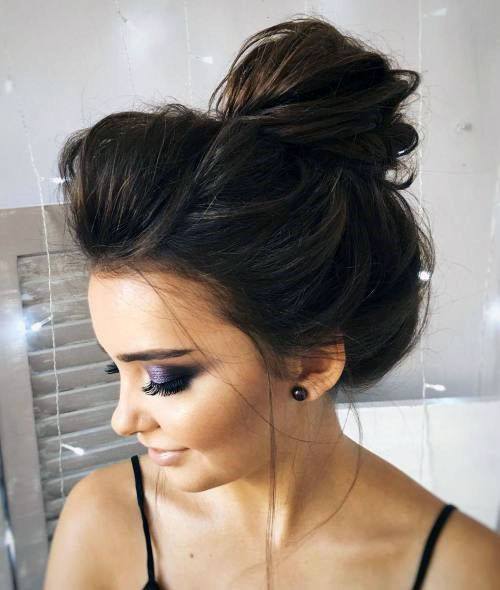 Tousled Bun Women Updo