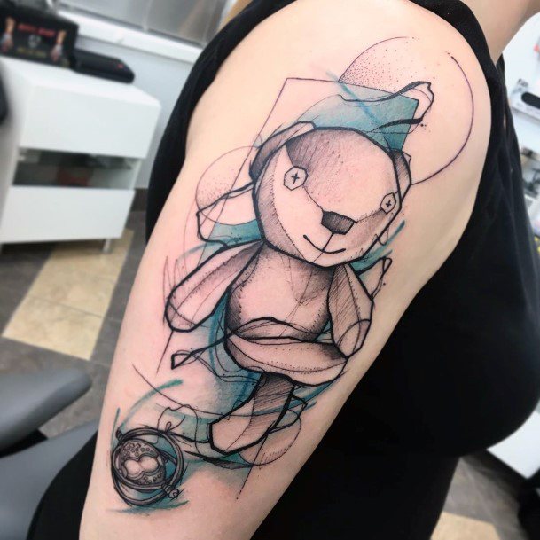 Toy Bear Tattoo For Women On Arms