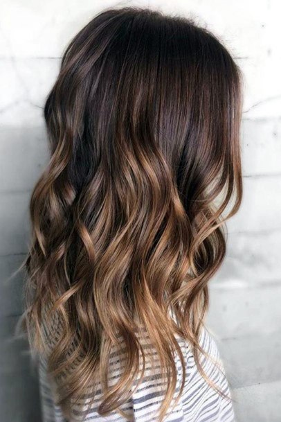 Traditional Ombre Coloring Dark To Light Brown On Woman