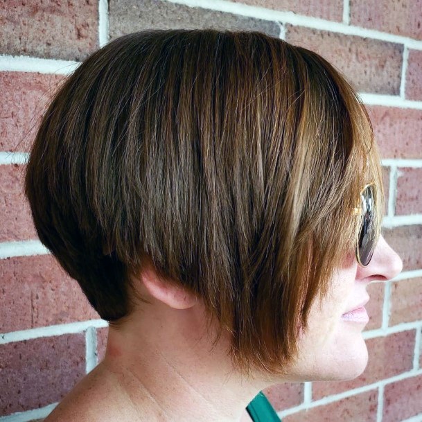 Traditional Pixie Cut With Added Volume Dark Auburn And Short Back