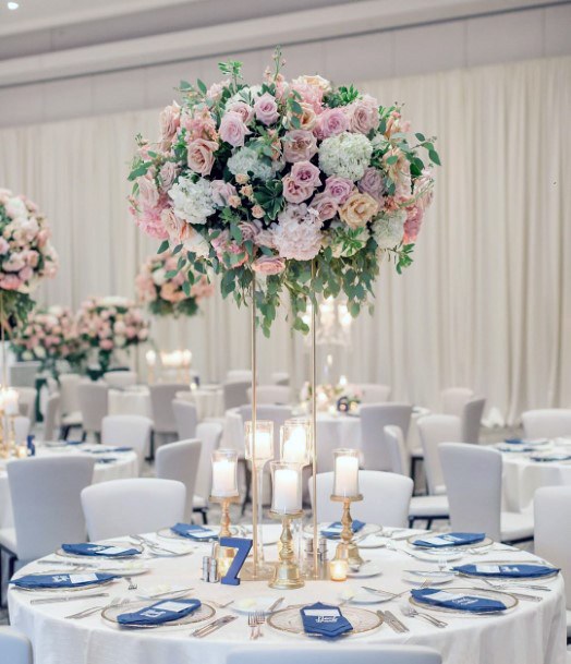 Traditional Tall Bouquet Wedding Centerpiece Ideas