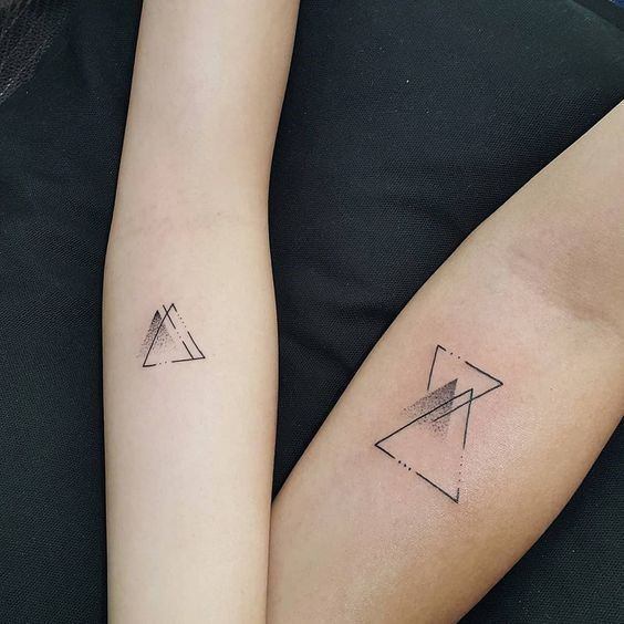 Traingular Couple Tattoo Forearms