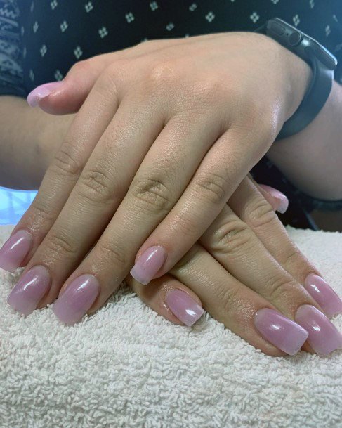 Translucent Clear Pink Nails Women