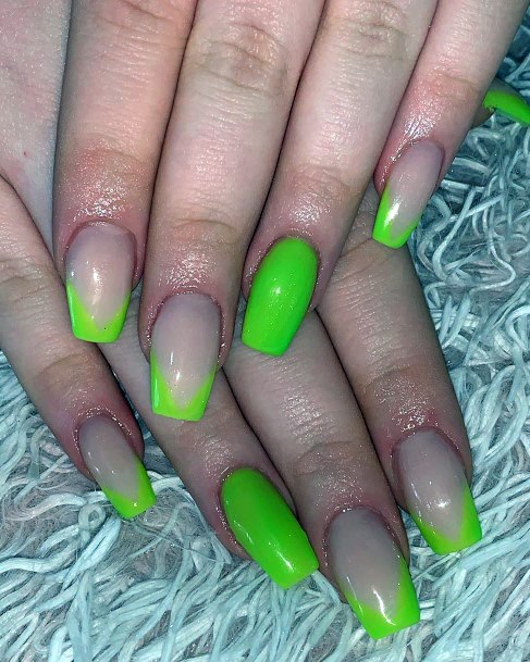 Translucent Lime Green Nails