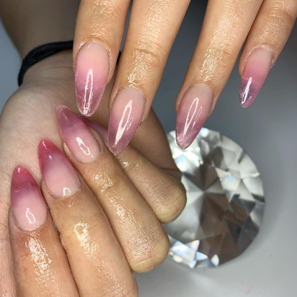 Translucent Pink Female Nail Designs