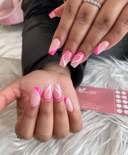 Translucent Pink Nail Feminine Designs