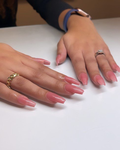 Translucent Pink Womens Nail Designs