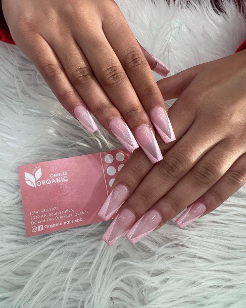 Translucent Pink Womens Nail Ideas