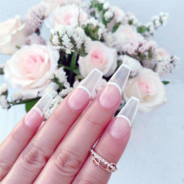 Transparent French Manicure Nails For Women