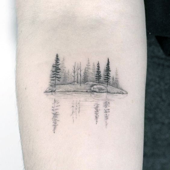 Tree Reflection Tattoo Womens Arms