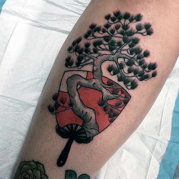 Tree Themed Uchiwa Tattoo Designs For Women