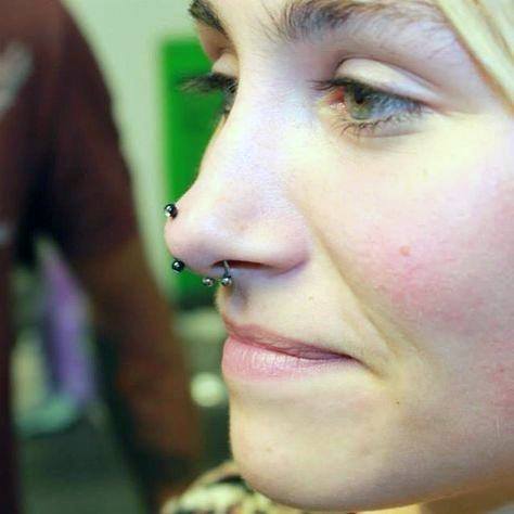 Trendy Andcute Vertical Tip Rhino Andelegant Septum Nose Piercing For Women