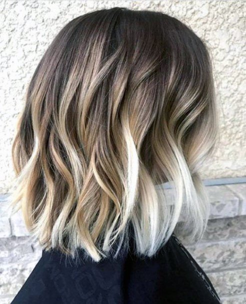 Trendy Balayage Short Hairstyles Silver Toned