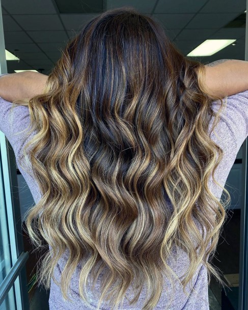 Trendy Blonde Balayage And Ombre Highlights With Girls Curly Hairstyle