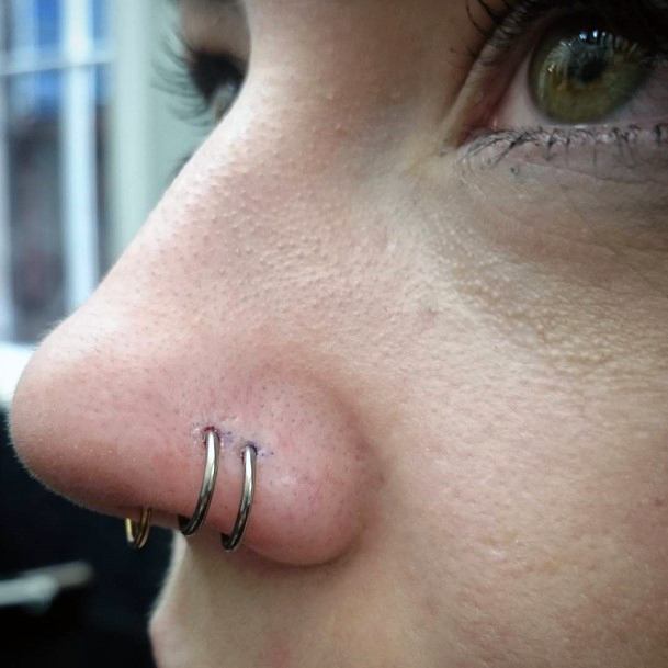 Trendy Cute Double Nostril Nose Piercing Ideas For Girls