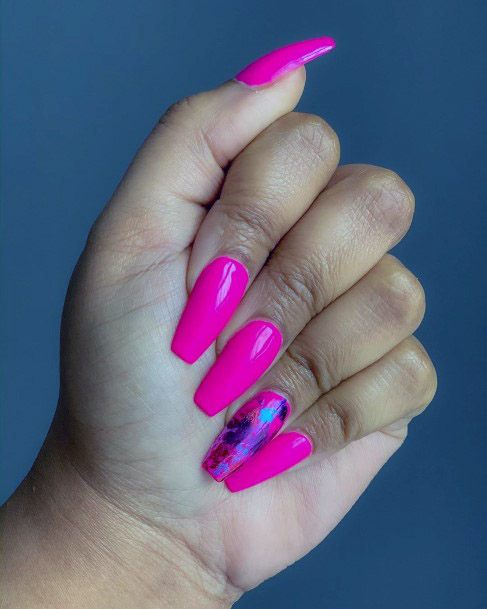 Trendy Hot Pink Nails